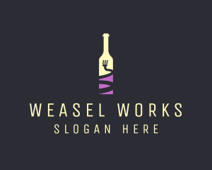 Food Wine Bar Bottle  logo design