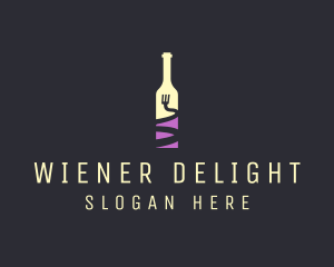 Food Wine Bar Bottle  logo design