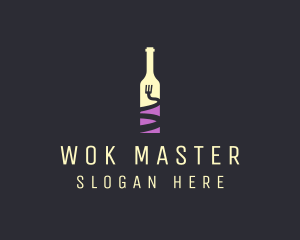 Food Wine Bar Bottle  logo design