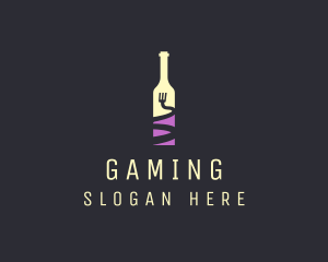 Liquor Shop - Food Wine Bar Bottle logo design