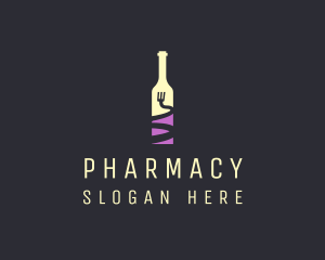 Food Wine Bar Bottle  logo design