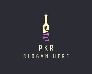 Food Wine Bar Bottle  logo design