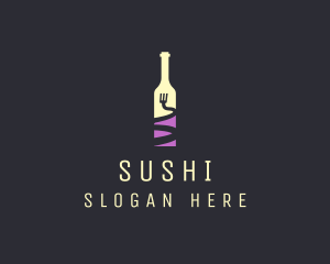 Food Wine Bar Bottle  logo design