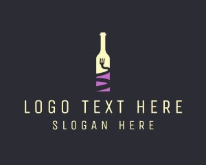 Food Wine Bar Bottle  Logo