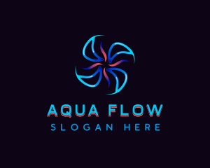 Flowing - Cooling  Air Propeller logo design