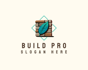 Leaf Brick Masonry logo design