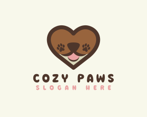 Cute Puppy Heart logo design