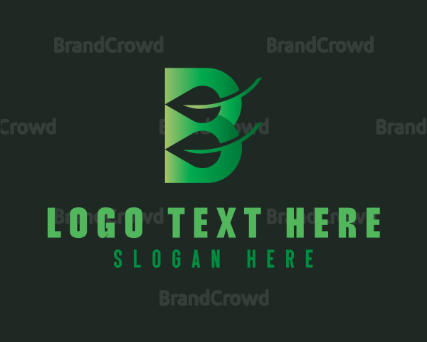 Eco Leaf Letter B Logo