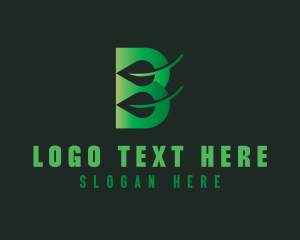 Eco Leaf Letter B logo design