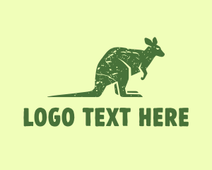 Zoo - Rustic Green Kangaroo logo design