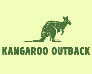 Rustic Green Kangaroo logo design