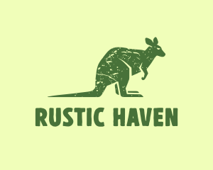 Rustic Green Kangaroo logo design