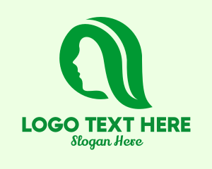 Female - Green Leaf Skin Hair Care logo design