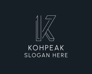 Elegant Geometric Letter K logo design