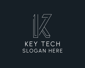 Elegant Geometric Letter K logo design