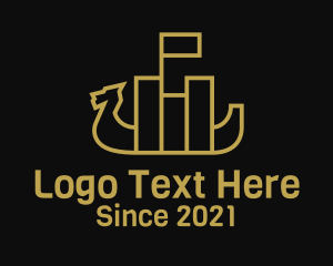 Nautical - Ancient Viking Warship logo design