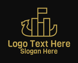 Ancient Viking Warship  Logo