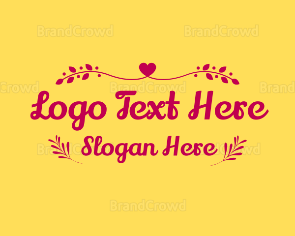 Ornamental Valentine's Text Logo