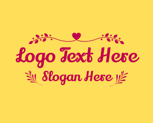 Heart - Ornamental Valentine's Text logo design