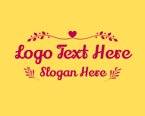 Ornamental Valentine's Text Logo