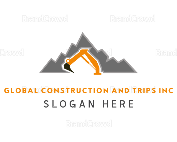 Excavator Machine Contractor Logo