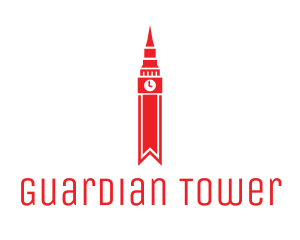 Red Clock Tower logo design