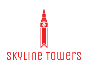 Red Clock Tower logo design