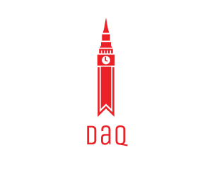 Ribbon - Red Clock Tower logo design