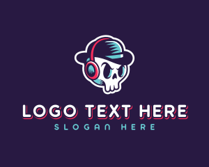 Hat - Skull Fedora Broadcasting logo design