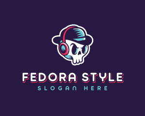 Fedora - Skull Fedora Broadcasting logo design