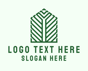 Greenhouse - Green Building Structure logo design