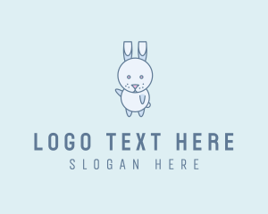 Children - Cute Dancing Rabbit logo design