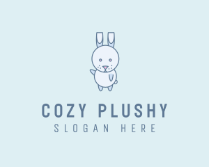 Plushy - Cute Dancing Rabbit logo design