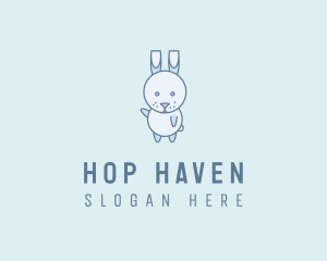 Hop - Cute Dancing Rabbit logo design