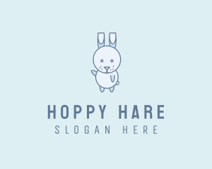 Cute Dancing Rabbit logo design