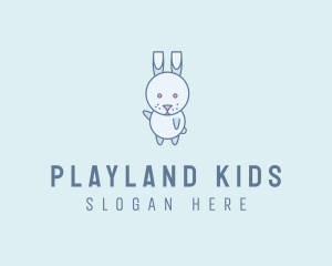 Cute Dancing Rabbit logo design