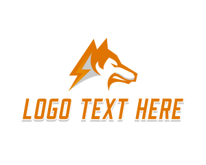 Gamer Animal - Wolf Lightning Animal logo design