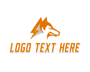 Game - Wolf Lightning Animal logo design