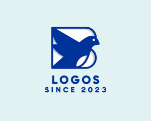 Pet - Blue Bird Letter B logo design