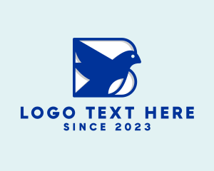 Birdwatch - Blue Bird Letter B logo design