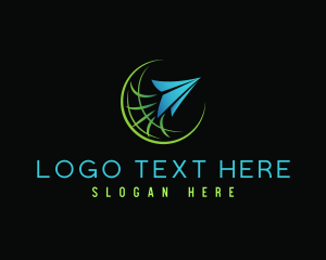 Globe - Paper Plane Logistics logo design