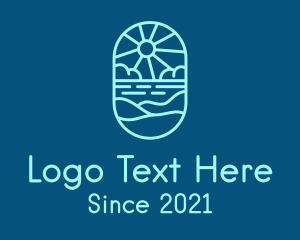 Beach - Blue Summer Resort logo design