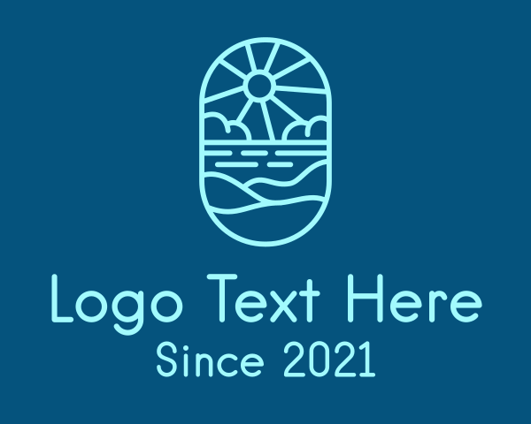 Beach - Blue Summer Resort logo design