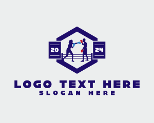 Boxing - Boxing Sparring Training logo design