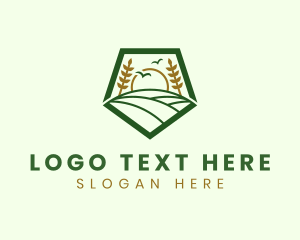Leaf - Natural Wheat Farm Field logo design