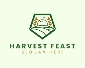 Natural Wheat Farm Field logo design