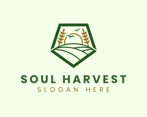 Natural Wheat Farm Field logo design