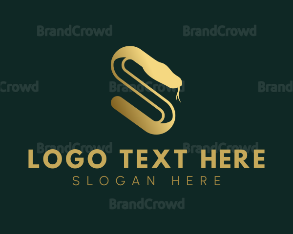 Golden Serpent Letter S Logo