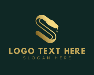 Golden Serpent Letter S Logo