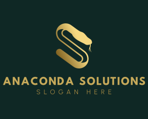 Anaconda - Elegant Serpent Letter S logo design